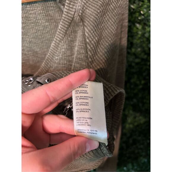 Pilcro Anthropologie Washed Green Cropped Cardigan Sz Small - Picture 3 of 3